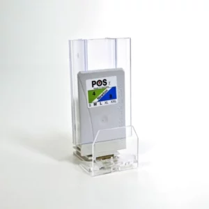 Pushfeed with 35mm front stop and labelholder width 51mm, height 80mm, light gray