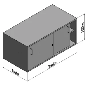 Wooden cabinet with sliding door, with lock